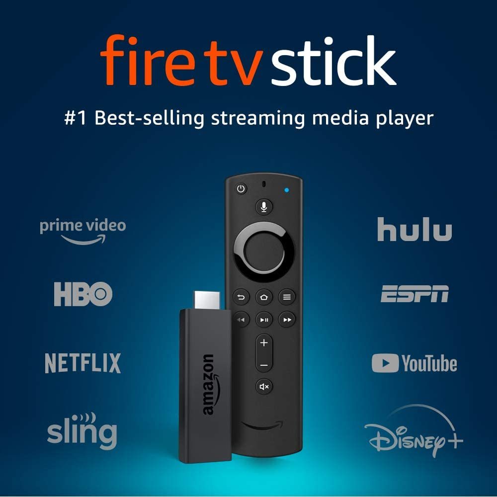 Fire TV Stick streaming media player with Alexa built in, includes Alexa Voice Remote, HD, easy set-up, released 2019