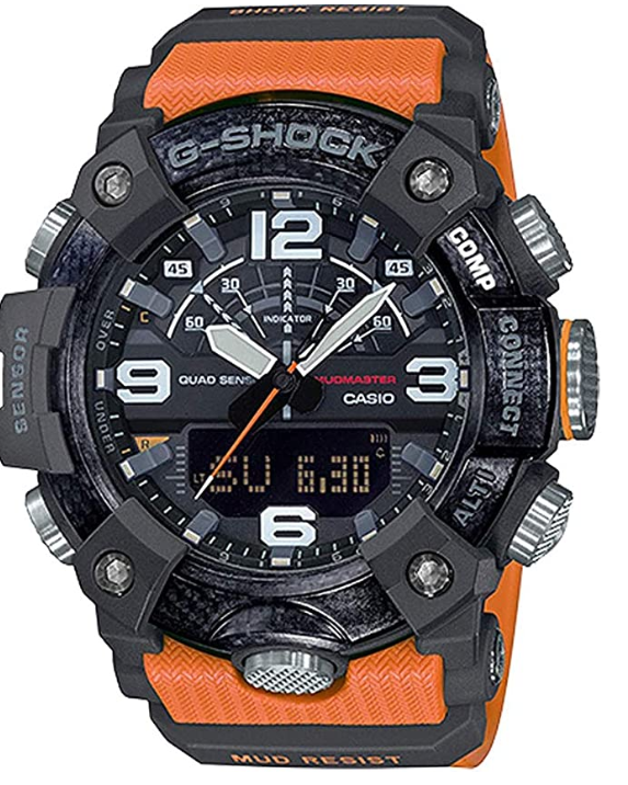 Casio GGB100-1A9 Mudmaster Men's Watch Orange 55.4mm Carbon/Resin